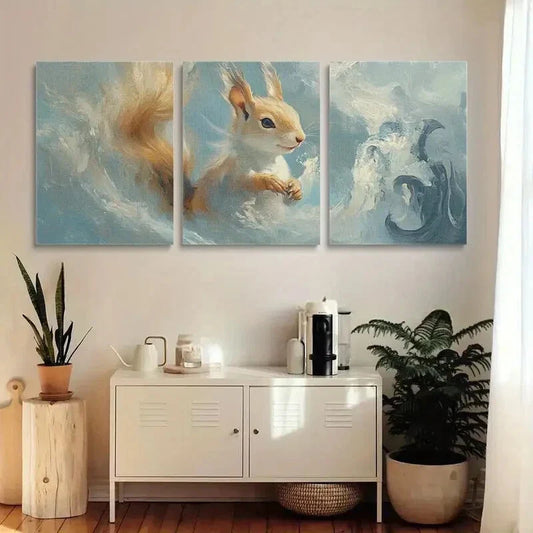 3pcs Cute squirrel A cute squirrel Metal Print Ready to Hang Art