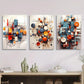 3pcs   circles and shapes abstract three dimension Wall Art Set Canvas Framed 40x60cm - High Quality Print 100% Australian Made Wall Canvas Ready to Hang