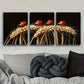 3pcs  The Ladybug Is Standing on The Wheat Metal Print Ready to Hang Art