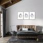 3pcs Featuring an Oyster Print in a Watercolor Metal Print Ready to Hang Art