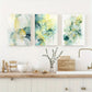 3pcs Blue Floral Abstract Watercolor Metal Print Ready to Hang Art