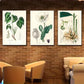 3pcs Herbal Art Flowers and Leaves Poster Metal Print Ready to Hang Art