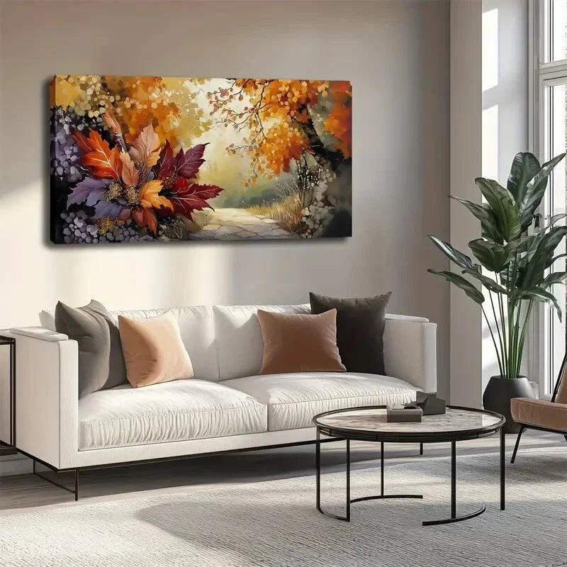Golden Floral Bouquet Wall Art canvas office home room framed 120x60cm