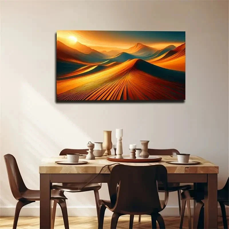 Spectacular Desert Sunset Deco Wall Art Canvas Office Home Room Framed 120x60cm