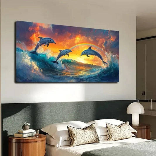 Modern Bohemian Style Solid Wall Art canvas office home room framed 120x60cm