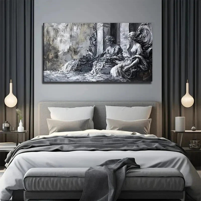 Unique Italian Sculpture Wall Art Canvas Office Home Room Framed 120x60cm
