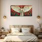 Angel Holding Harp with Roses Wall Art Canvas Office Home Room Framed 120x60cm