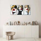 3pcs Red Lips Sexy Woman Golden Decoration Metal Print Ready to Hang Art