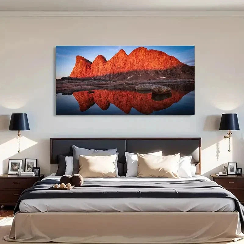 Bjorne Island Sunrise Greenland Wall Art Canvas Office Home Room Framed 120x60cm