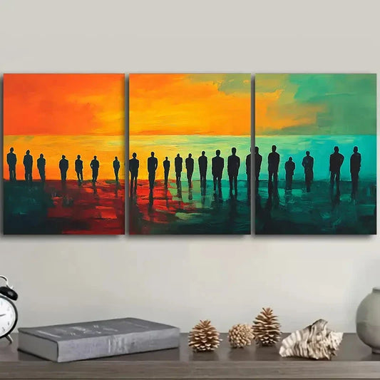 3pcs Tormented people Art Painting Metal Print Ready to Hang Art