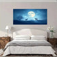 Two Deer Night Sky Wall Art Canvas Office Home Room Framed 80x45cm