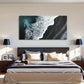 Black Sand Beach Sea Wave Wall Art Canvas Office Home Room Framed 120x60cm