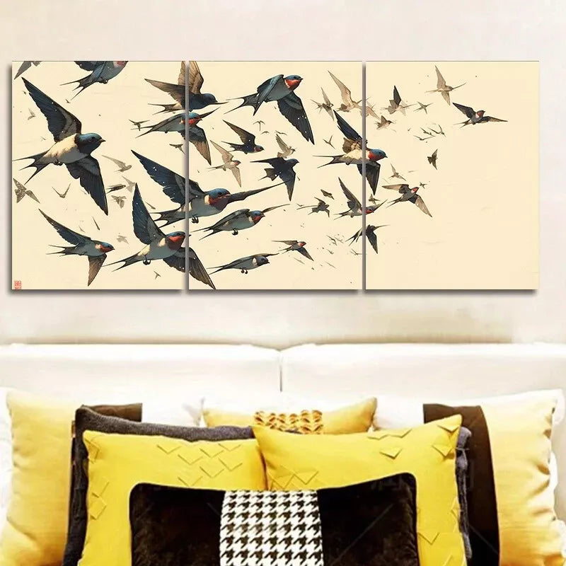 3pcs Pigeon Flight Canvas Birds Nature    Wall Art Set Canvas Framed 40x60cm - High Quality Print 100% Australian Made Wall Canvas Ready to Hang