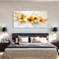 Bright Yellow and White Flowers Wall Art Canvas Office Home Room Framed 120x60cm
