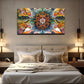 Mandala Vibrant Abstract Wall Art Canvas Office Home Room Framed 80x45cm