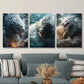 3pcs Flying dragon on the clouds, fantasy  Metal Print Ready to Hang Art