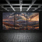 3pcs Milky Way Mountain Brown Metal Print Ready to Hang Art