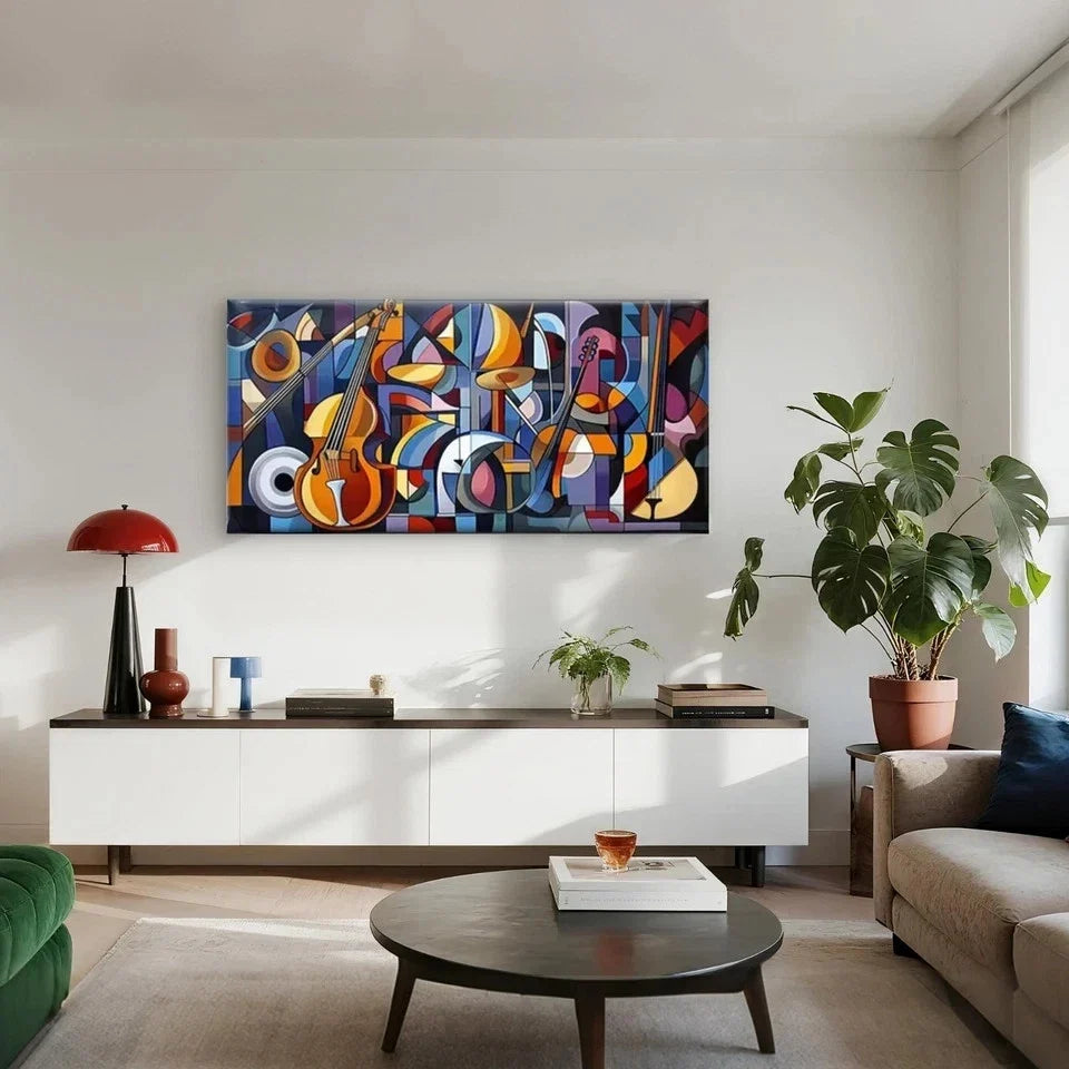 Abstract Geometric Patterns Wall Art Canvas Office Home Room Framed 80x45cm