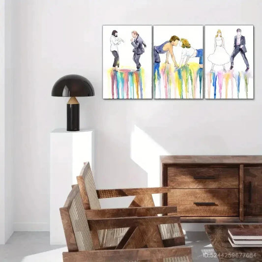 3pcs Dance Art Poster Pop Culture Dance Studio Metal Print Ready to Hang Art