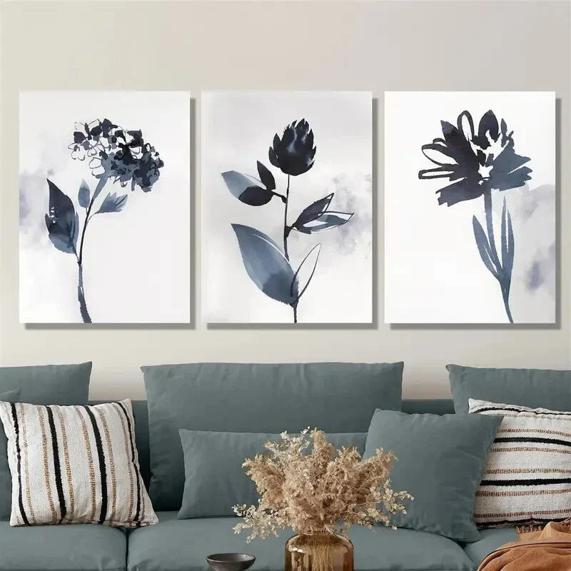3pcs Watercolor Abstract Painting, Metal Print Ready to Hang Art