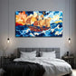 Ancient Sailboat Bohemian Wall Art Canvas Office Home Room Framed 80x45cm