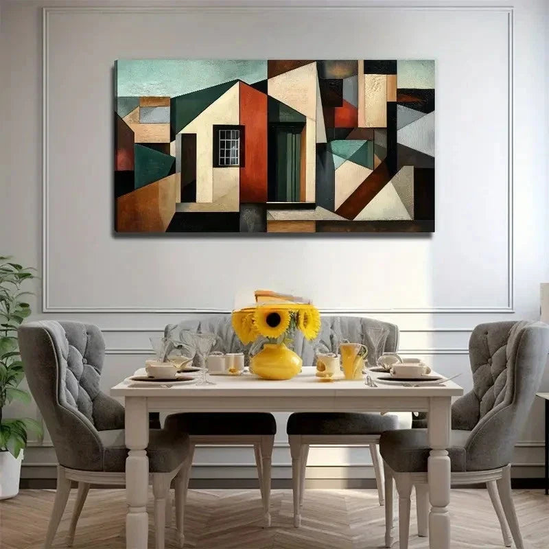 Block Architecture Perfect Wall Art Canvas Office Home Room Framed 80x45cm