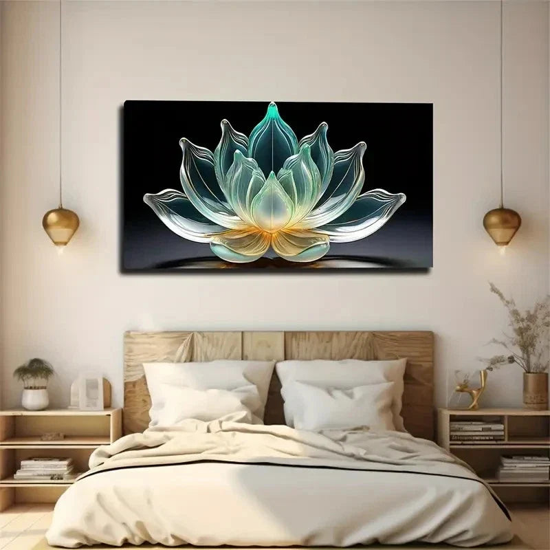 Transparent Petals Wall Art Canvas Office Home Room Framed 80x45cm