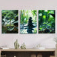 3pcs A Tree in a Water Ball, Bamboo Metal Print Ready to Hang Art