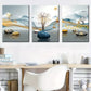 3pcs Simple elk light abstract geometric  Wall Art Set Canvas Framed 40x60cm - High Quality Print 100% Australian Made Wall Canvas Ready to Hang
