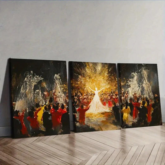 3pcs Depicting an Opera Scene, Wall Art Set Canvas Framed 40x60cm - High Quality Print 100% Australian Made Wall Canvas Ready to Hang