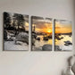 3pcs Decorative Lakeside Natural Scenery Wall Art Set Canvas Framed 40x60cm - High Quality Print 100% Australian Made Wall Canvas Ready to Hang
