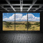 3pcs Huge Thunderstorm Clouds Rolling Over Park Metal Print Ready to Hang Art