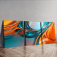 3pcs Fluid Shapes Multi Color Wall Art Set Canvas Framed 40x60cm - High Quality Print 100% Australian Made Wall Canvas Ready to Hang