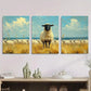 3pcs A Black Sheep Grassy Field Metal Print Ready to Hang Art