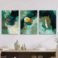 3pcs  Abstract Green, Simple Green, Metal Print Ready to Hang Art