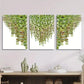 3pcs  Vine green plant leaf art, plant dark   Metal Print Ready to Hang Art