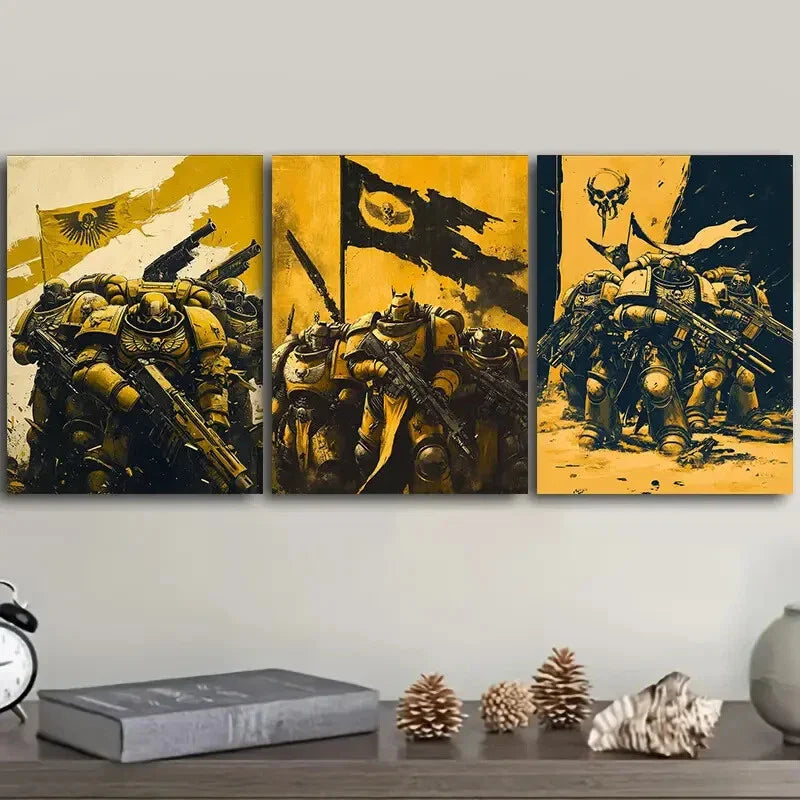 3pcs  Soldiers on the planet Wall Art Set Canvas Framed 40x60cm - High Quality Print 100% Australian Made Wall Canvas Ready to Hang
