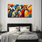 Racehorse Rider Bright Color Wall Art Canvas Office Home Room Framed 80x45cm
