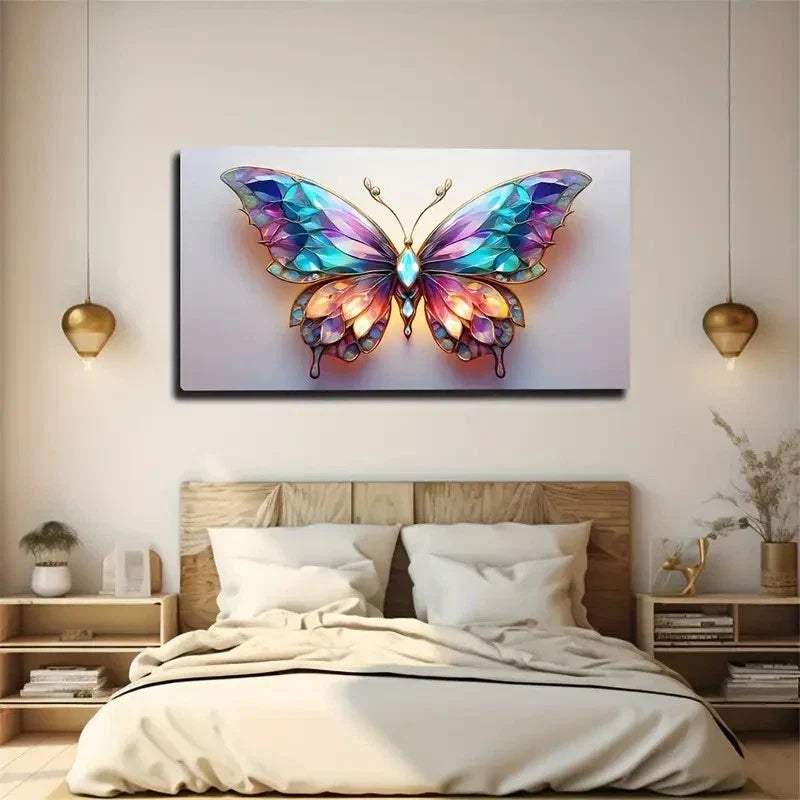 Dazzling Butterfly Three-Nature Wall Art Canvas Office Home Room Framed 120x60cm