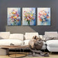 3pcs  Abstract Daisy Poppy Artwork Metal Print Ready to Hang Art