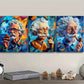 3pcs  Vibrant Clay Old Man Trio Colorful  Wall Art Set Canvas Framed 40x60cm - High Quality Print 100% Australian Made Wall Canvas Ready to Hang