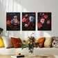3pcs Floral Bouquet in Rich Hues of Red Perfect Wall Art Set Canvas Framed 40x60cm - High Quality Print 100% Australian Made Wall Canvas Ready to Hang