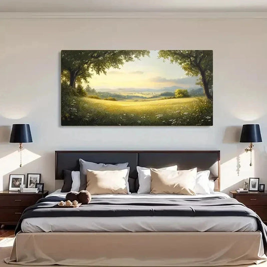 Soft Texture Floral Landscape Wall Art Canvas Office Home Room Framed 120x60cm