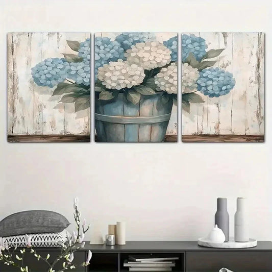 3pcs Floral Vibrant Colors of Intrinsics Metal Print Ready to Hang Art