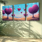 3pcs Trees and flowers. Wall Art Set Canvas Framed 40x60cm - High Quality Print 100% Australian Made Wall Canvas Ready to Hang