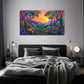Colorful Grove Sunset Wall Art Canvas Office Home Room Framed 80x45cm
