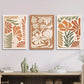 3pcs Abstract Botanical Flowers, Metal Print Ready to Hang Art