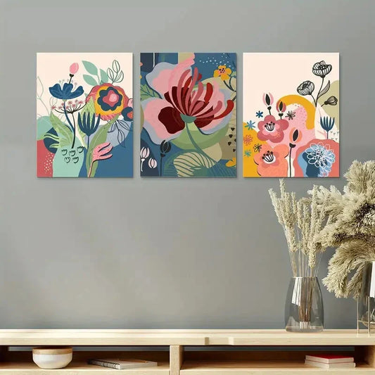 3pcs London Flower Market Metal Print Ready to Hang Art