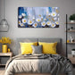 White Flowers Yellow Center Wall Art Canvas Office Home Room Framed 120x60cm