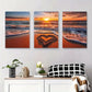 3pcs Ocean Sunset Sand Beach Landscape Metal Print Ready to Hang Art